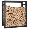 Firewood Rack Matt Black 19.7"x11"x22" Steel