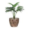 RESIN, S/2 17/20" TEXTURED PLANTERS, BROWN