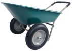 Dual-Wheel Home Garden Yard Utility Wheelbarrow Cart with Built-in Stand