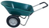 Dual-Wheel Home Garden Yard Utility Wheelbarrow Cart with Built-in Stand