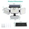 Solar Powered Wall Lights Outdoor Solar Motion Sensor Lights with 4 Adjustable Heads 333Pcs LED Beads 120¬∞ Sensing Angle Remote Control Waterproof fo