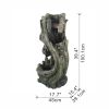 17.5x15.5x39.5" Indoor Outdoor Tree Trunk Fountain, Polyresin Rusitic Floor Standing Waterfall Fountain with Light, Natural Water Feature for Garden L