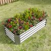 Metal Raised Garden Bed, Rectangle Raised Planter 4√ó2√ó1ft for Flowers Plants, Vegetables Herb Silver