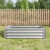 Metal Raised Garden Bed, Rectangle Raised Planter 4√ó2√ó1ft for Flowers Plants, Vegetables Herb Silver