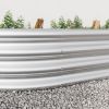 Raised Garden Bed Outdoor, Oval Large Metal Raised Planter Bed for for Plants, Vegetables, and Flowers - Silver