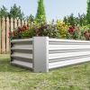 Metal Raised Garden Bed, Rectangle Raised Planter 4√ó2√ó1ft for Flowers Plants, Vegetables Herb Silver