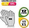 360 Pack Natural Color Working Gloves XS size. Cotton Polyester Gloves. Reusable Washable Knit Gloves, Medium Weight Gloves, Seamless Workwear Gloves.