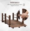 5 ft Wooden Garden Bridge Arc Stained Finish Footbridge with Railings for your Backyard, Stained Wood