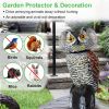 Lifelike Owl Decoy with 360 Degree Rotatable Head Scare Bird Squirrel Away Pest Repellent Bird Deterrent