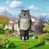 Lifelike Owl Decoy with 360 Degree Rotatable Head Scare Bird Squirrel Away Pest Repellent Bird Deterrent