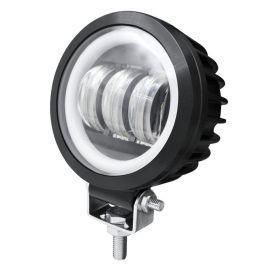 Fog Light With Aperture Angel Eye Motorcycle Spotlight Off-road Vehicle (Option: Yellow-Round-1PC)