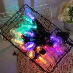 Solar Water Drop Bulb Lantern Outdoor Garden  Wedding Decoration Lights (Option: Color-Battery case-20PCS)