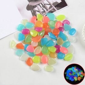 100 Luminous Stones Fluorescent Aquarium Pebbles Fish Tank Garden Luminous Stones (Option: Mixed colors-100pc)