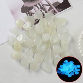 100 Luminous Stones Fluorescent Aquarium Pebbles Fish Tank Garden Luminous Stones (Option: White-50pc)