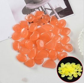 100 Luminous Stones Fluorescent Aquarium Pebbles Fish Tank Garden Luminous Stones (Option: Light orange-50pc)