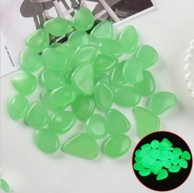 100 Luminous Stones Fluorescent Aquarium Pebbles Fish Tank Garden Luminous Stones (Option: Grass green-50pc)