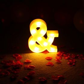 Luminous LED Letter Number Night Light English Alphabet Number Battery Lamp Romantic Wedding Christmas Party Decoration (Option: Remote control-Symbol)