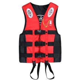 Children Swimming Buoyancy Vest Oxford Cloth Buoyancy Vest Adult Rescue Suit (Option: Red-3XL)