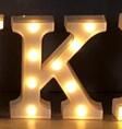 Luminous LED Letter Number Night Light English Alphabet Number Battery Lamp Romantic Wedding Christmas Party Decoration (Option: Remote control-K)