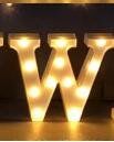 Luminous LED Letter Number Night Light English Alphabet Number Battery Lamp Romantic Wedding Christmas Party Decoration (Option: Always lit-W)