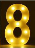 Luminous LED Letter Number Night Light English Alphabet Number Battery Lamp Romantic Wedding Christmas Party Decoration (Option: Always lit-8 Style)