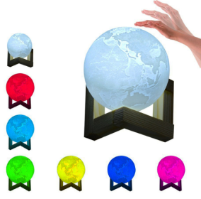 Double color touch 3D printing earth Jupiter lamp (Option: Earth-20cm-7color pat)