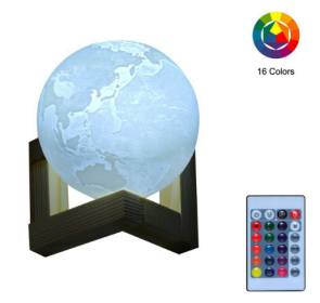 Double color touch 3D printing earth Jupiter lamp (Option: Earth-18cm-16 colors remote)