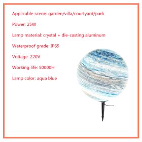 Solar Lawn Outdoor Waterproof Villa Garden Grass Earth Lamp (Option: Water Blue-30cm)