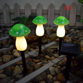 Plastics Solar Mushroom Night Light Outdoor Courtyard Garden Balcony Layout Lawn Waterproof Landscape Decoration Colorful Light (Option: B green x3)