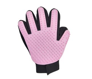 Pet Gloves Cat Petting Gloves Float Hair Cleaning Cleaning Beauty Massage Dog Supplies Dog Comb (Option: Pink Right Hand-XKST)