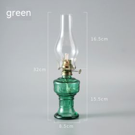 Retro Vintage Glass Kerosene Lamp (Option: L555 Green)