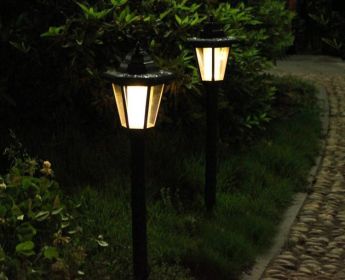 Outdoor solar hexagonal wall light, wall light, garden light (Option: Yellow-Ground plug)