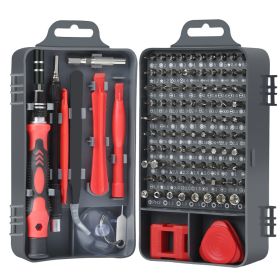 Screwdriver Set Multi-function Screwdriver Set Bit Head Watch Game Machine Disassembly Tool (Option: 115piece set handle red)