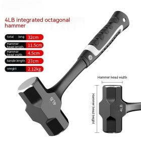 Octagonal Solid Integrated Wall Striking Large Iron Hammer (Option: Octagon Hammer 4LB)