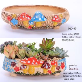 Ceramic Large Diameter Succulent Flowerpot (Option: 79Style-Ceramic)