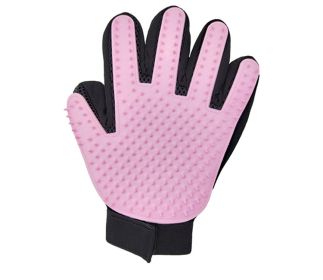 Pet Gloves Cat Petting Gloves Float Hair Cleaning Cleaning Beauty Massage Dog Supplies Dog Comb (Option: Pink Left Hand-XKST)