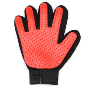 Pet Gloves Cat Petting Gloves Float Hair Cleaning Cleaning Beauty Massage Dog Supplies Dog Comb (Option: Right Hand Red-XKST)