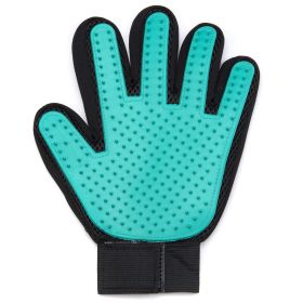 Pet Gloves Cat Petting Gloves Float Hair Cleaning Cleaning Beauty Massage Dog Supplies Dog Comb (Option: Left Hand Green-XKST)