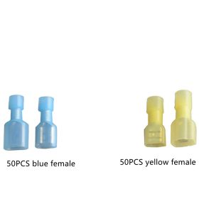 Insulation Joint Wire Connector Wiring Terminal Male And Female Plug (Option: 100PCS blue and yellow mix)