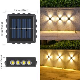 Solar Outdoor Wall Convex Mirror Wall Lamp Outdoor Courtyard Decoration Spotlight Villa Exterior Wall Garden Layout Wall Washer (Option: 16LED Warm Light-Solar Wall Lamp)