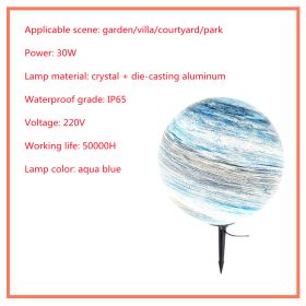 Solar Lawn Outdoor Waterproof Villa Garden Grass Earth Lamp (Option: Water Blue-40cm)