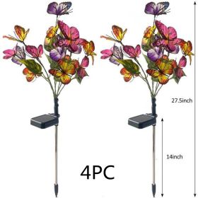 LED Four Color Butterfly Tree Solar Lamp (Option: Picture Color-4PCS)