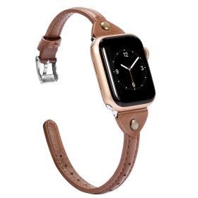 Leather Premium Watch With Small Waist (Option: Brown to silver buckle-38mm40mm41mm)