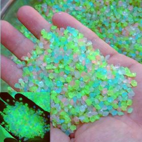 2000pcs/bag Glow In Dark Artificial Stone Gardening Aquarium Landscape Fluorescent Small Stone Vase Hourglass Luminous Sand Fluorescent Particles 50g (Color: Multicolor, size: 2000pcs/bag)