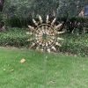 30cm/11.81in Courtyard Garden Lawn Outdoor Decoration, Unique Wind Collector Magic Kinetic Energy Metal Windmill Spinner Solar Wind Catcher