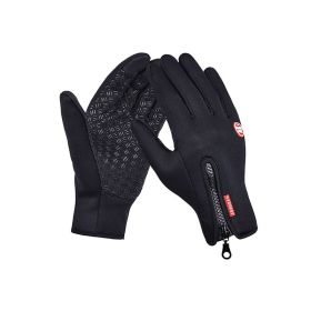 Women's Cold Winter Ski Camping Screen Touch Warm Gloves For Outdoor (Color: Black, size: L)