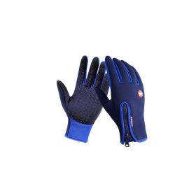 Women's Cold Winter Ski Camping Screen Touch Warm Gloves For Outdoor (Color: Blue, size: M)