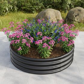 47.24*11.4" Tall Round Raised Garedn Bed,Metal Raised Beds for Vegetables, Outdoor Garden Raised Planter Box, Backyard Patio Planter Raised Beds for F (Color: as Pic)