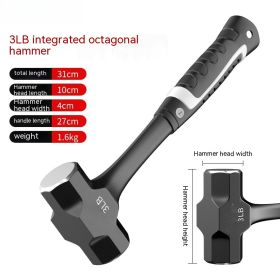 Octagonal Solid Integrated Wall Striking Large Iron Hammer (Option: Octagon Hammer 3LB)