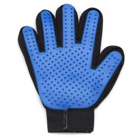 Pet Gloves Cat Petting Gloves Float Hair Cleaning Cleaning Beauty Massage Dog Supplies Dog Comb (Option: Right Hand Blue-XKST)